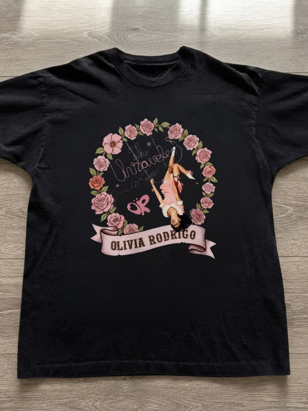 Gildan Black Olivia Rodrigo Floral Graphic Tee